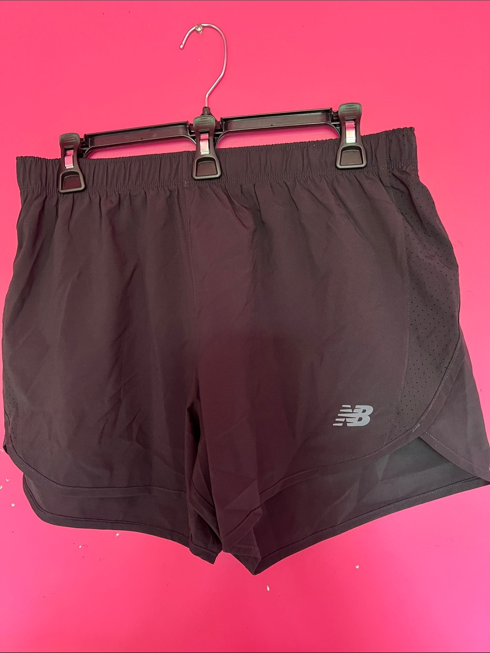 New Balance Women's Black Athletic Shorts with Reflective Logo Size Large
